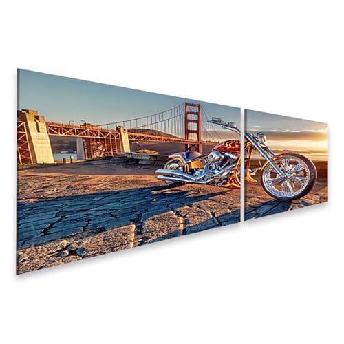 islandburner Bild auf Leinwand Chopper Motorrad bei Golden Gate Sonnenuntergang für Wohnzimmer Motorrad-Enthusiasten Tattoo Studio Bilder Wandbilder Poster islandburner Bild auf Leinwand Chopper Motorrad bei Golden Gate Sonnenuntergang für Wohnzimmer Motorrad-Enthusiasten Tattoo Studio Bilder Wandbilder Poster