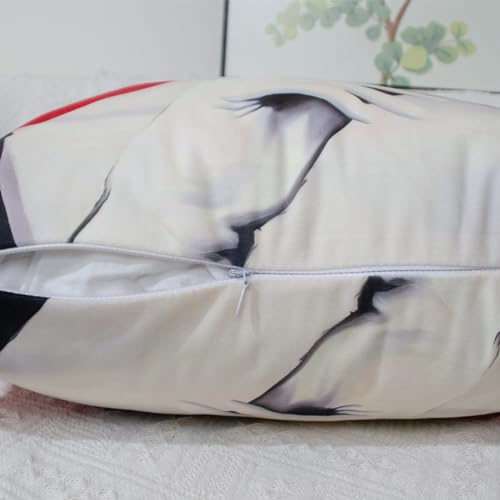 DILOXNSU Cushion Covers Elegant Modern Girl Velvet Square Double Sided Printing Red Black Decorative Pillows Cover for Sofa Bed Home Office Garden Cushions Covers 45 x 45 cm 18 x 18 inch - Image 4