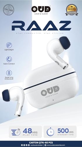 Image of Oud Spot On True Wireless Earbuds, 48 Hours Playtime, 300 Hours Standby Time, 30 Hours Talk Time