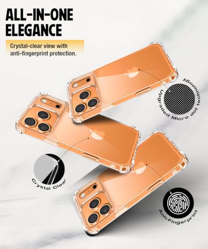 Image of WOW IMAGINE Clear Back Cover Case for iPhone 17 Pro | Shockproof Soft TPU Case | Cushioned Edges for Ultimate Protection Back Cover Case - Transparent