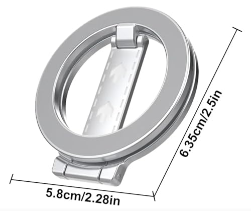 Zitel MagSafe 360° Rotatable Phone Grip Ring Holder Silver - Image 6