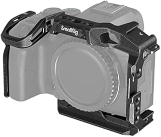 SMALLRIG R10 Cage z otworem gwintowanym 1/4"-20 i 3/8"-16, Cold Shoe, NATO Rail i płytka szybkowymienna, dokładnie dopasowana Camera Cage Vlog Rig dla Canon R10-4004