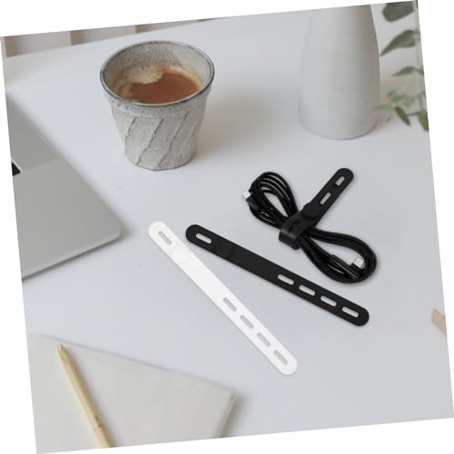MERRYHAPY 20 piezas de organizadores de cables de silicona para gestión de cables bajo el escritorio miniatura 3
