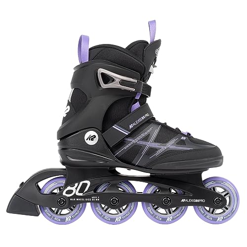K2 Damen Alexis 80 Pro, Black-Lavendar Inline Skates