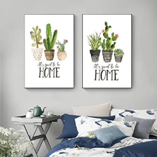 Affiche Nordique Cactus 70x100cm : Toile Murale Salon et Cuisine Sans Cadre
