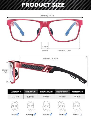 Image of ANYLUV Blue Light Blocking Glasses Men Computer Gaming Glasses Lightweight Al-Mg Metal Anti Eyestrain Eye Protection