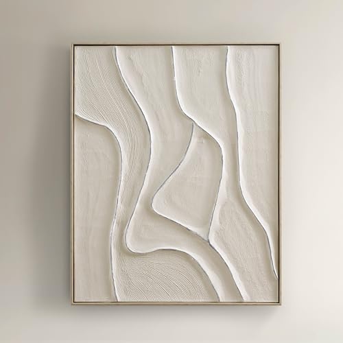 Z Gallerie Vivre Textured Abstract Wall Painting Soft Ivory