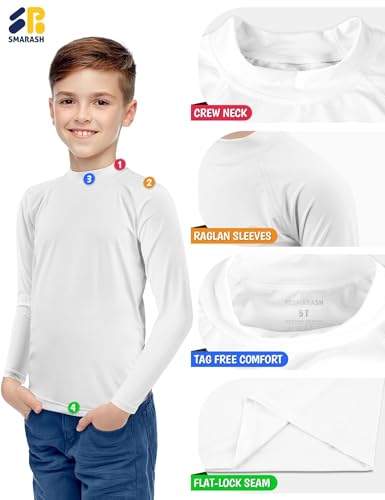 Image of Boys Rash Guard Swim Shirts Long Sleeve UPF 50+ Swimwear Toddler Kids Sun Protection SPF Water Surfing Swimming Shirts 0-16Y