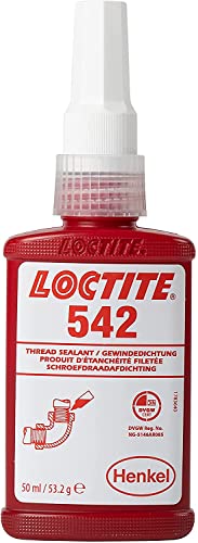 Preisvergleich Produktbild LOCTITE 542, mittelfeste Gewindedichtung, universell einsetzbarer Flüssigkleber für Hydraulik- und Pneumatikanlagen, Sichern von Feingewinden, 1x50ml