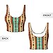 Women Girls Summer U-Shaped Back Sports Bras Elastic for Indiana Western Southwest Ethnic Tribal Navajo Athletic Tops with Pads Quick Dry Sportswear for Workout Training