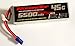 RoaringTop LiPo Battery Pack 45C 5500mAh 6S 22.2V with EC5 Plug for RC Car Boat Truck Heli Airplane