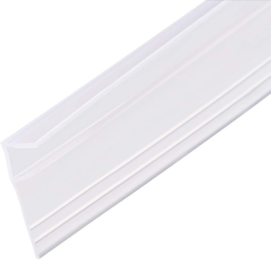 sourcing map Frameless Glass Shower Door Sweep, Door Bottom Side Seal Strip F-Type with 3/4-Inch(20mm) Drip Rail