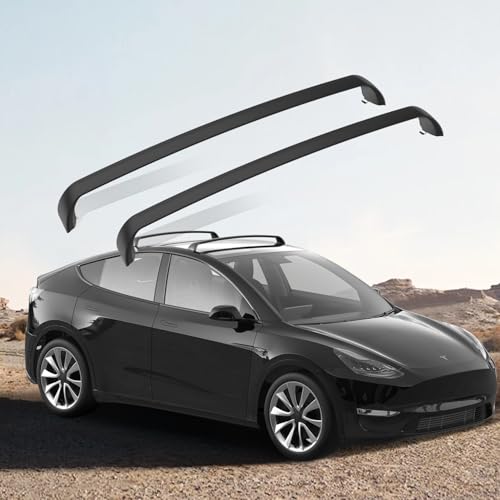 FITEV Lockable Roof Rack Crossbars for Tesla Model Y 2020-2024 | No Drill Noiseless Aluminum Cargo...