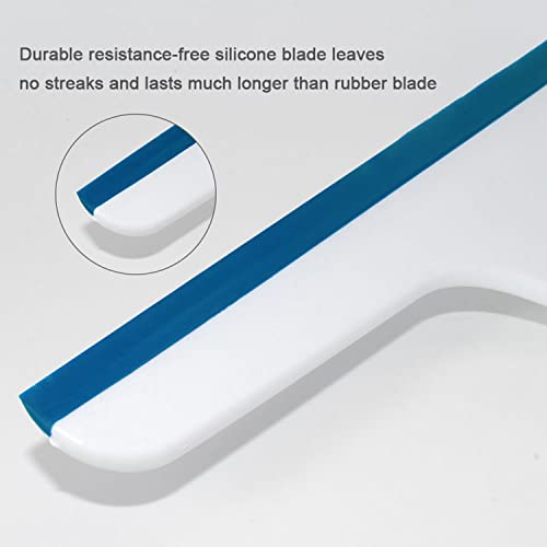Image of 3 Pack Rubber Glass Shower Door Squeegee with 3 Shower Hooks, Multifunctional Squeegee Tool