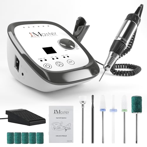 Ponceuse pour ongles JCMASTER 35000 tr/min noire avec pédale et 6 embouts
