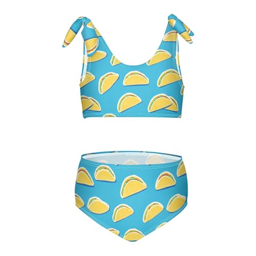 Wusikd Yellow Taco Girls Swimsuits Two Piece Swimwear Bikini Set for for Girls Size 3T