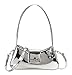 Hobo Bag Women Evening Bag Clutch Y2k Sparkly Silver Purse Shoulder Satchel Bag Cute Party Tote Handbag Crossbody Bags 2023