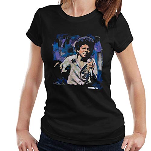 VINTRO Young Michael Jackson Camiseta de Mujer Original Portrait de Sidney Maurer (Negro,M) Cover