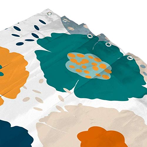 Rideau de douche polyester moderne lavable en machine avec crochets inclus - 4