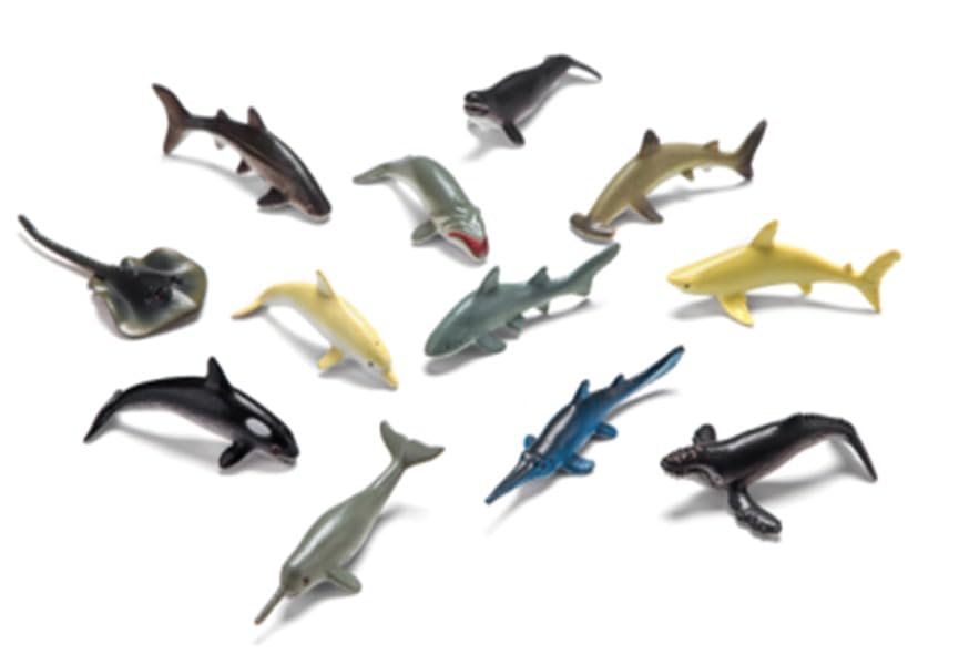 Image of Small Kids Sea & Wild Animal Toys Sets for Fun, Educational, Spark Imagination and Learning (Multi Choice Sets) (Shark Fish) 12pcs