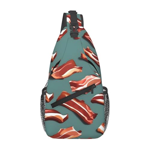 Mochila Sling estampado tocino para senderismo y viaje miniatura 1