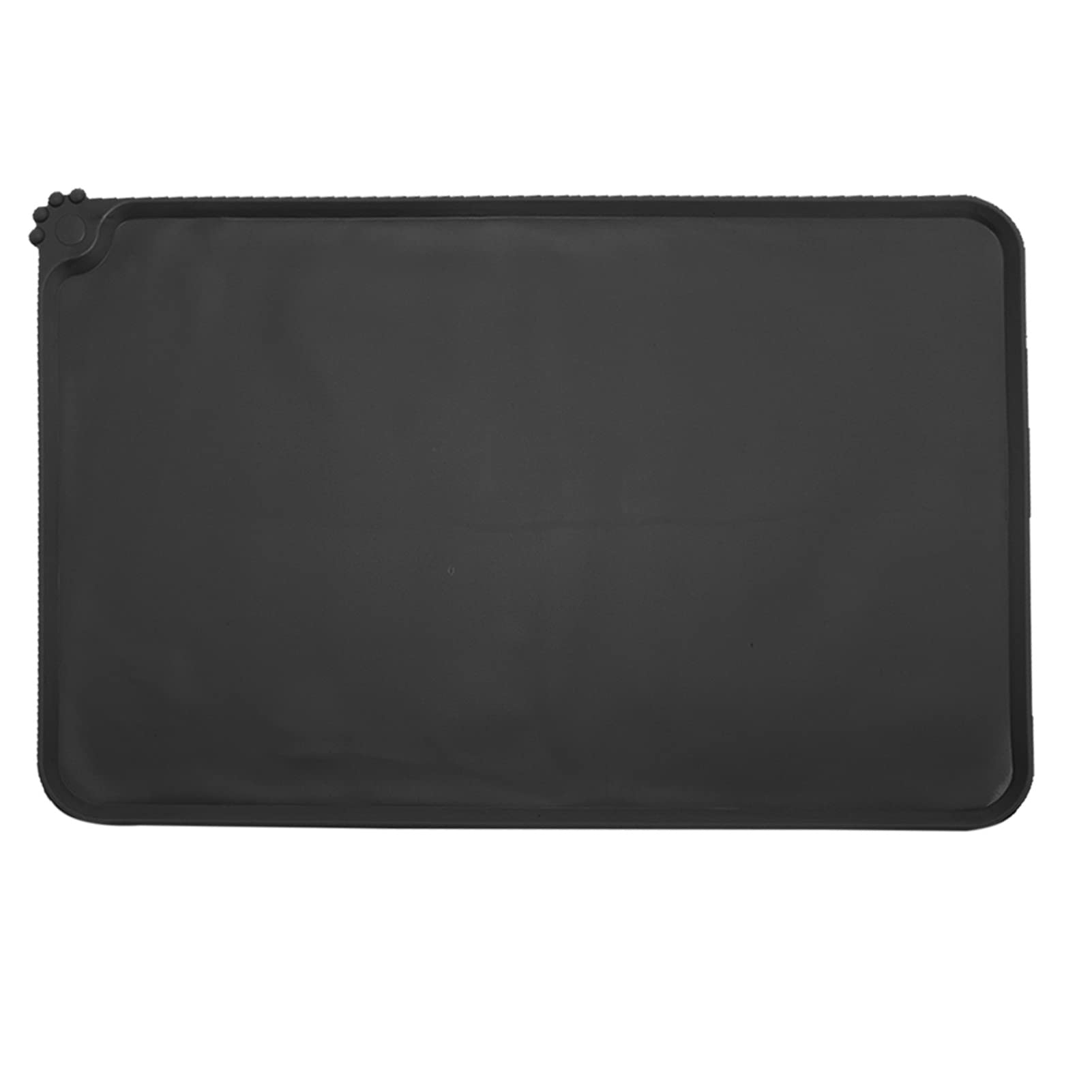SZXMDKH Dog Cat Silicone Feeding Mat, Non-Stick Food Pad Waterproof Pet Placemat and Non Slip Pet Food Mat, Black