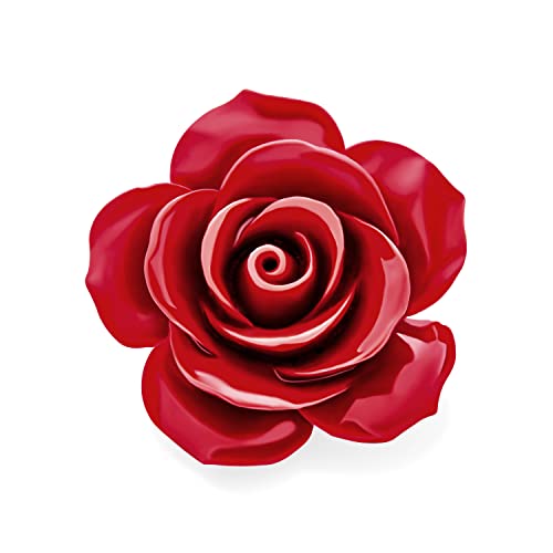 Image of Bling Jewelry Romantic Fashion Statement Pink Blue Black White Red Floral Blooming 3D Carved Large Rose Flower Brooch Scarf Pin For Women Teen