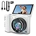 4K Digital Camera for Photography and Video, Point and Shoot Digital Cameras with Flip Screen, Small Digital Camera with WiFi and Bluetooth, Vlogging Camera for YouTube Video Recording (White)