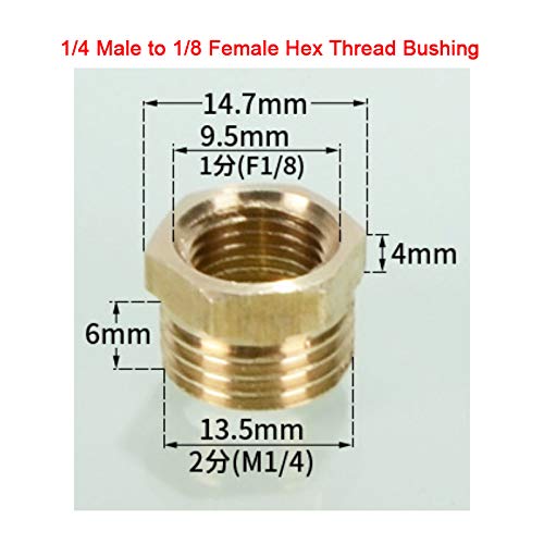 HATOOLHA® - Connettore per rubinetto in ottone con filettatura esagonale, per tubi da giardino BPS (filettatura maschio da 1,2 cm a 1,2 cm femmina
