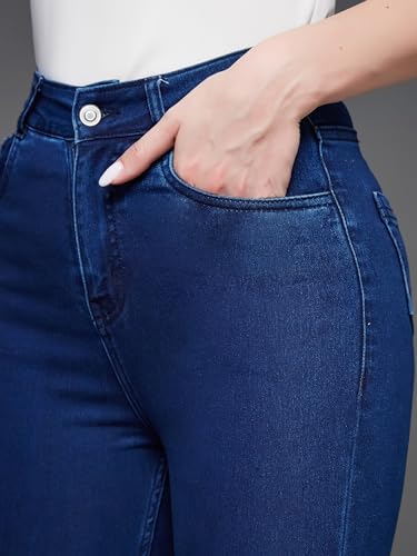 Image of Miss Chase Women's Skinny High Rise Cropped Stretchable Denim Jeans