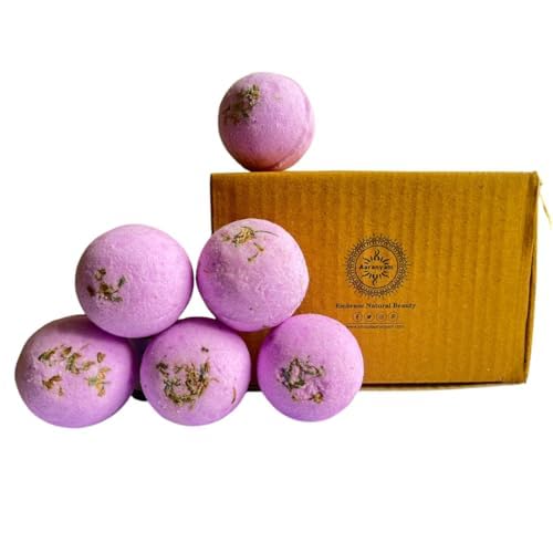 Image of Lavender Buds Bath Bombs for Bath Tub - Pack of 6-75g Each - Refreshing Hydrating Enchanting Aromatic Bath Bombs - Perfect Lavender-Fizzy Gift Set - Moisturizing Spa Experience