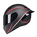 Produktbild Woljay Integralhelm Helm Motorradhelm Motocross Offroad Moto Street Helme Fahrrad Helme (XL, Kohlefaser Rot u Schwarz Matte)