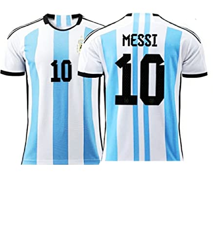 WORLD SOCCER Camiseta Adulto Argentina Messi 10 Lionel Messi Messi 2023 fútbol, ​​​​ Manga Corta, Camisetas de fanáticos del fútbol, (Talla L)