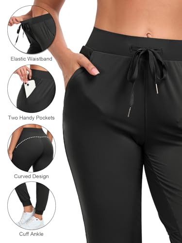 Women's Joggers Pants with Pockets Drawstring High Waisted Tapered Sweatpants for Women Lounge Workout Yoga Running3