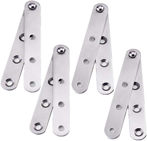 Gizhome 4 Pack 360 Degree Rotatable Door Pivot Hinges, Stainless Steel Drawer Window Door Fittings - 100 mm/3.94 in