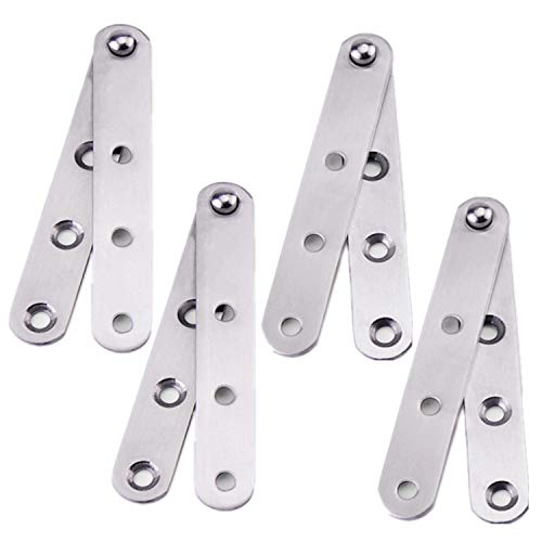 GOZOLA 4-Pack 360° Rotatable Door Pivot Hinges | Stainless Steel Drawer/Window/Door Fittings | 100mm/3.94in Size for Versatile Heavy-Duty Applications
