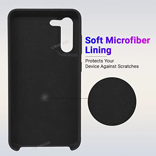 Image of LIRAMARK Liquid Silicone Soft Back Cover Case for Samsung Galaxy S21 FE 5G (Black)