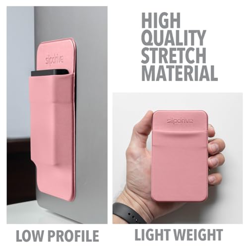 Image of Slipdrive - Portable Hard Drive Case for Laptop - SSD Solid State Drive - Reusable Adhesive - Stick to External Hard Drive Carrying Case - Bag (Small, Pink)