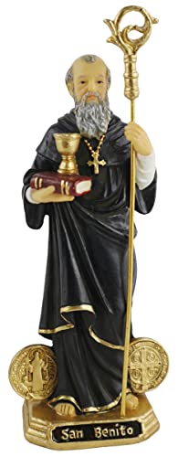 Estatua San Benito de Resina 12 pulgadas miniatura 2