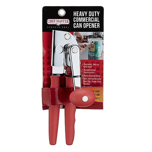 Comparison: Best Hand Crank Can Opener 8 Chef Master Commercial Can Opener Heavy Duty - Manual Hand Crank for Large Cans with Anti-Slip Grip - Stainless Steel Restaurant Can Opener Manual for Seniors, Kitchen, Bars & Food Trucks - 90056