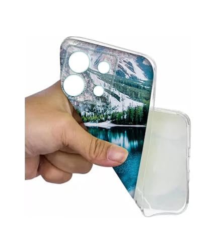 Image of Amazon Brand- Solimo Lake Mountain Printed Silicon Soft TPU Back Case Cover Compatible for Mi Redmi Note 13 Pro 5G