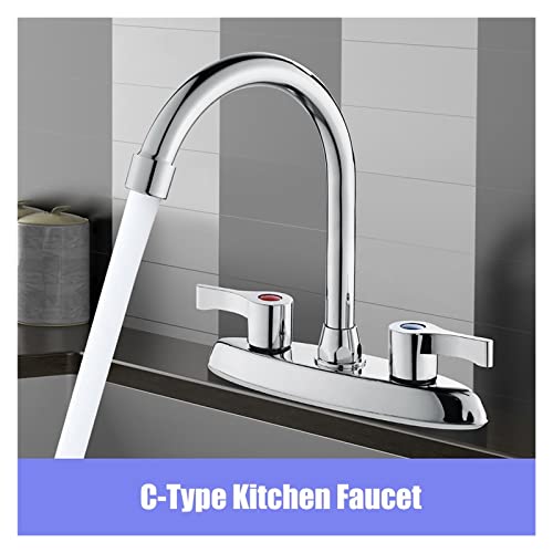 Robinet de cuisine eau chaude et froide en cuivre à commande rotative fluide