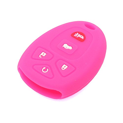 SEGADEN Silicone Cover Protector Case Holder Skin Jacket Compatible with CHEVROLET BUICK GMC CADILLAC PONTIAC SATURN 5 Button Remote Key Fob CV4606 Rose