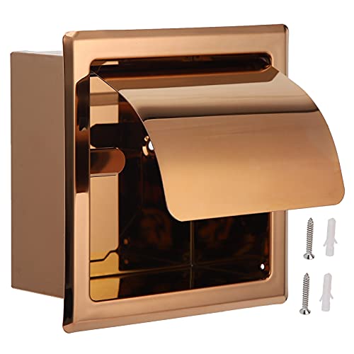 Recessed Toilet Paper Holder, Stainless Steel Toilet Roll Holder Paper Towel Holder Toilet Tissue Rack for Commercial Hotel, Bathroom, Cloakroom