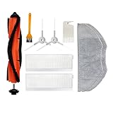 Material: Plástico SOLITUDE XYXYMY Cepillo de laminación Principal Cepillo Lateral Filtro HEPA Paño MOP Encajar for Xiaomi MI Robot Vacuum-MOP Essential G1 Cleaner Piezas de Repuesto (Color : Black Orange)