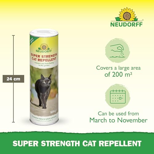 Neudorff Super Strength Cat Repellent – Ready-to-use Repellent Effectively Repels Cats Without harming Them - Covers 200 m², 500 g