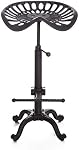 Cast Iron Tractor Seat Bar Stool-19.7"-26.8" Adjustable Counter Height Swivel Farmhouse Breakfast Chairs-Metal Stool-Rustic Industrial Home Bar, Pub, and Dining Room Decor
