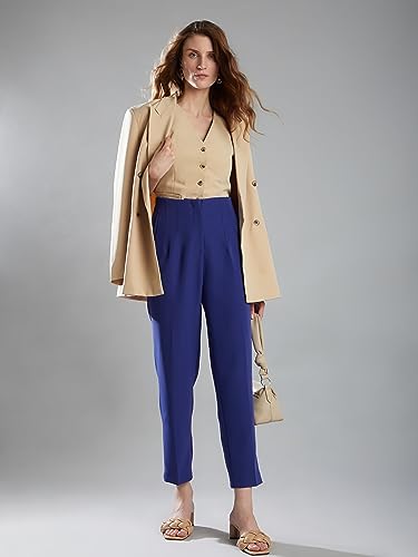 Image of Vero Moda Women Straight Fit High-Rise Pleated Trousers