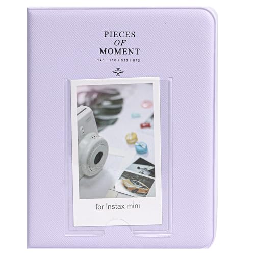 Image of ZENKO 64 Pockets Photo Album for Fujifilm Instant Mini 13 /12 /11 /9 /8 /SE /41 /99 /Evo /Liplay Instant Camera /Mini Link Printer, Polaroid Snap Touch Mint Zip Instant Camera Printer- Lilac Purple