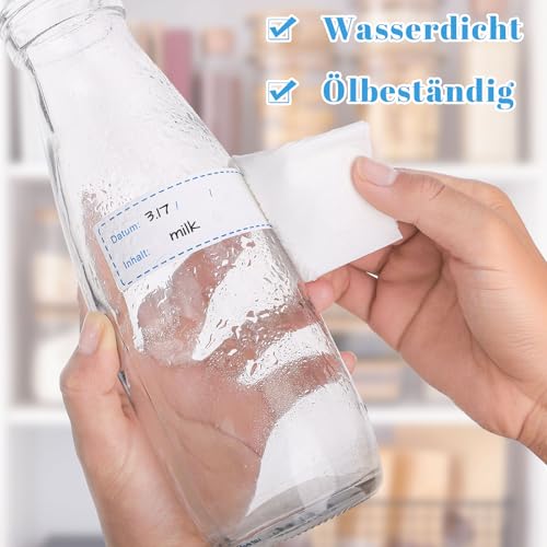 1000 Pcs Gefrieretiketten zum Beschriften, 75 x 25mm Gefrieretiketten Selbstklebend Ablösbar Wasserfeste Gefrierdosen Etiketten Küchenetiketten für Lebensmittelbehälter Gläser Marmelade